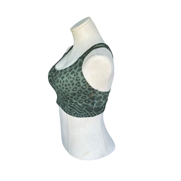 FREELY SPORTS BRA SIZE S GREEN LEOPARD PRINT, YOGA - Picture 4 of 7